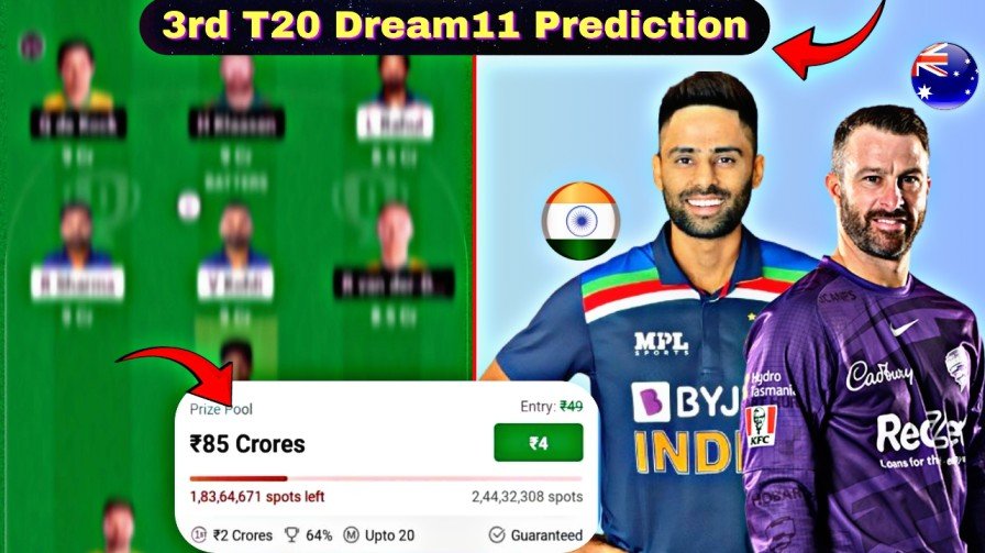 IND Vs AUS 3rd T20 Dream11 Prediction in Hindi