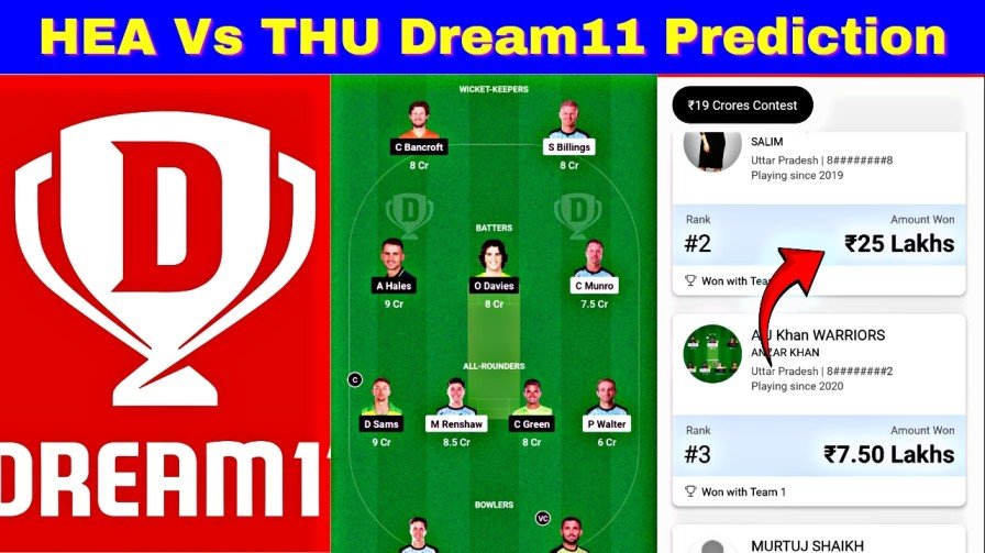 HEA Vs THU Dream11 Prediction Today