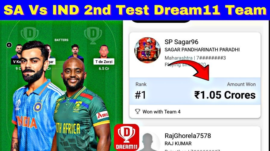 SA Vs IND 2nd Test Dream11 Team Selection Today